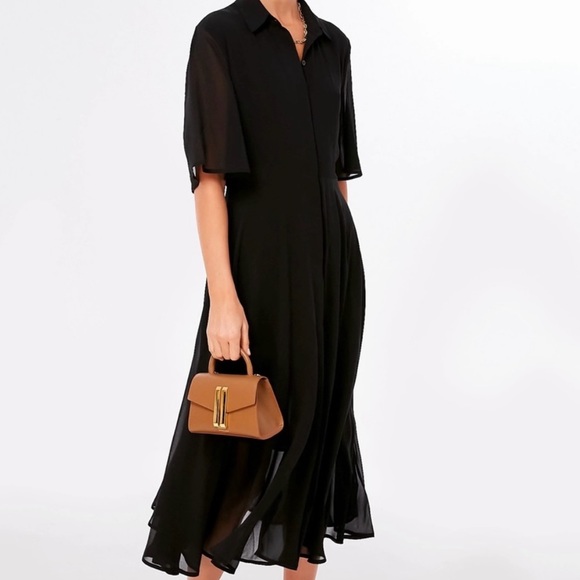 Pomander Place Dresses & Skirts - Tuckernuck POMANDER PLACE Black MAEVE Crepe Midi Dress, Size L, NWT